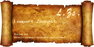 Lempert Zsanett névjegykártya